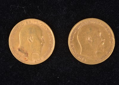 Lot 33 - Two Edward VII Gold Half Sovereigns
