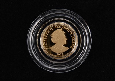 Lot 37 - An Ascension Islands Gold Proof one-eighth  Sovereign