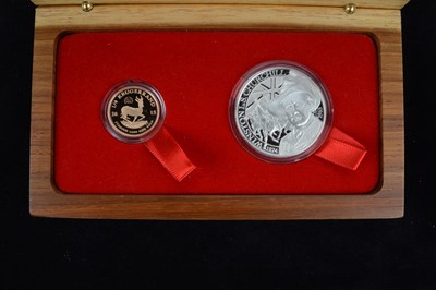 Lot 40 - A South African Proof Gold 1/4 Krugerrand Quarter Ounce & Silver One Ounce Coin Set