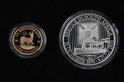 Lot 40 - A South African Proof Gold 1/4 Krugerrand Quarter Ounce & Silver One Ounce Coin Set