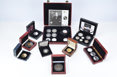 Lot 46 - A collection of seventeen Silver Proof crown size coins