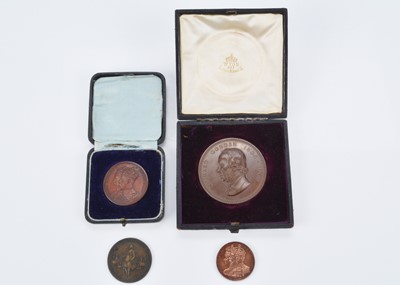 Lot 99 - A collection of four 19th and 20th century Bronze medallions
