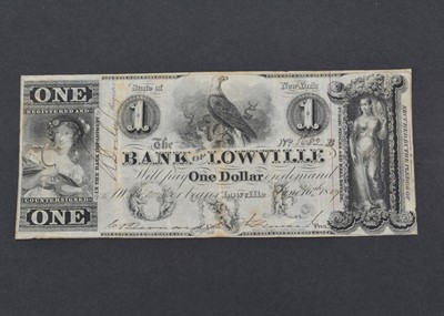 Lot 140 - A United States Lowville New York obsolete $1 Bank note