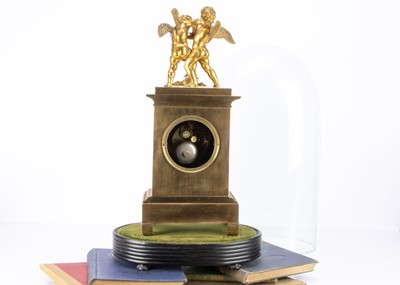 Lot 1 - A late 19th century gilt mantle clock
