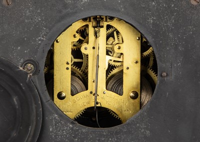 Lot 3 - An Edwardian slate eigth day mantle clock