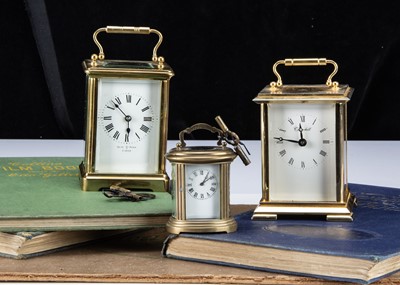 Lot 25 - Three brass carriage clock timepieces