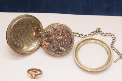 Lot 30 - Four pocket watches and a 9ct gold spining fob seal