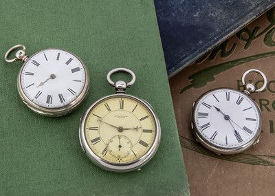 Lot 40 - Three Victorian silver open faced pocket watches