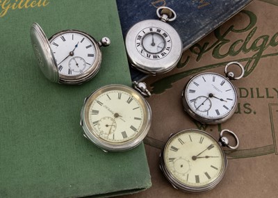 Lot 41 - Five Victorian and early silver cased pocket watches