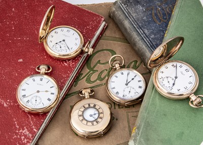 Lot 67 - Five first half 20th century gold pocket watches