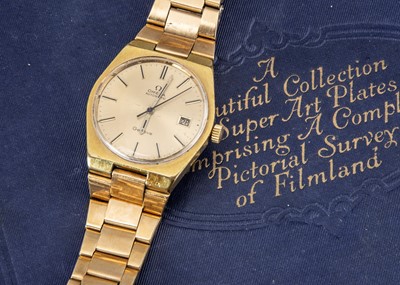 Lot 97 - A 1970s Omega Automatic gold plated and stainless steel wristwatch