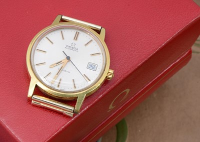 Lot 103 - A 1970s Omega Automatic gold plated and stainless steel wristwatch