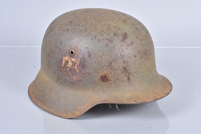 Lot 708 - A German M35 SS single decal helmet