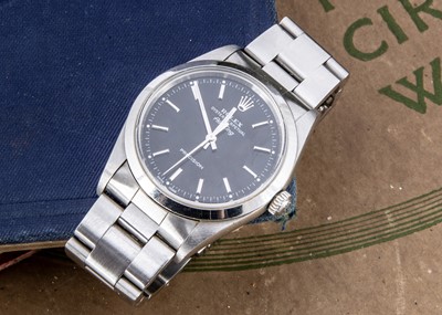 Lot 112 - A modern Rolex Oyster Perpetual Airking stainless steel wristwatch