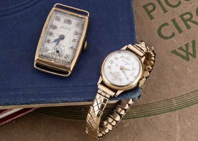 Lot 141 - Two 9ct gold cased wristwatch heads