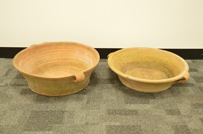 Lot 363 - Two low wide handled plant pots