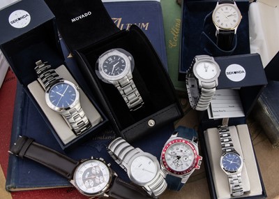 Lot 157 - A group of eight modern wristwatches