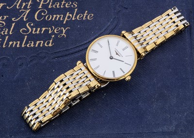 Lot 164 - A modern Longines Le Grande Classique stainless steel and gilt quartz lady's wristwatch