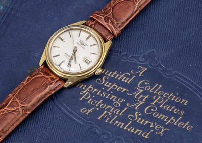 Lot 179 - A 1980s Longines Automatic Admiral gold plated and stainless steel wristwatch