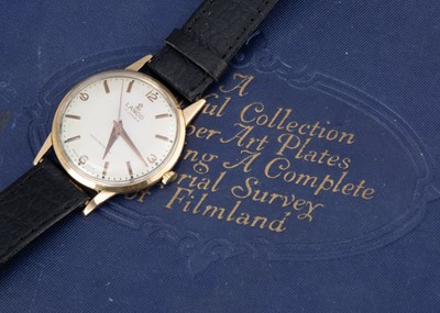 Lot 183 - A c1960s Lanco manual wind 14ct gold cased wristwatch