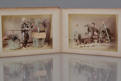 Lot 20 - A Concertina Type Photo Album of Japanese Hand Coloured Albumen Prints