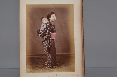 Lot 20 - A Concertina Type Photo Album of Japanese Hand Coloured Albumen Prints