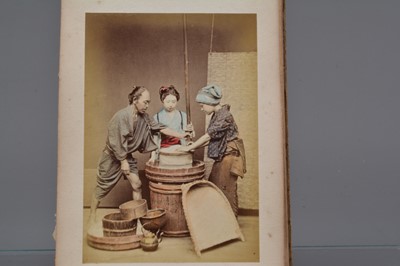 Lot 20 - A Concertina Type Photo Album of Japanese Hand Coloured Albumen Prints