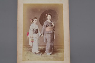 Lot 20 - A Concertina Type Photo Album of Japanese Hand Coloured Albumen Prints