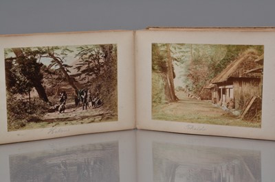 Lot 20 - A Concertina Type Photo Album of Japanese Hand Coloured Albumen Prints