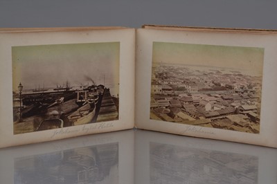 Lot 20 - A Concertina Type Photo Album of Japanese Hand Coloured Albumen Prints