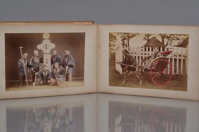 Lot 20 - A Concertina Type Photo Album of Japanese Hand Coloured Albumen Prints