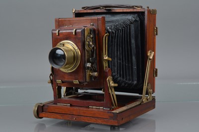 Lot 27 - A Thornton Pickard College Quarter Plate Mahogany & Brass Camera