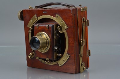 Lot 27 - A Thornton Pickard College Quarter Plate Mahogany & Brass Camera