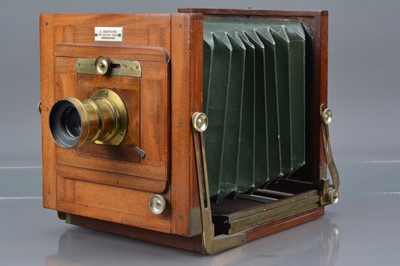 Lot 36 - A Mahogany and Brass Tailboard Camera