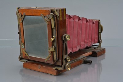 Lot 39 - A J. Lancaster Special Instantograph Mahogany and Brass Quarter Plate Camera