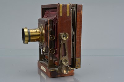 Lot 39 - A J. Lancaster Special Instantograph Mahogany and Brass Quarter Plate Camera