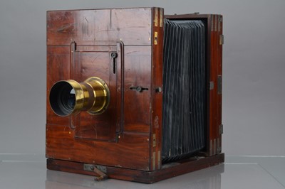 Lot 42 - A 12'' X 15'' Mahogany and Brass Wet Plate Camera