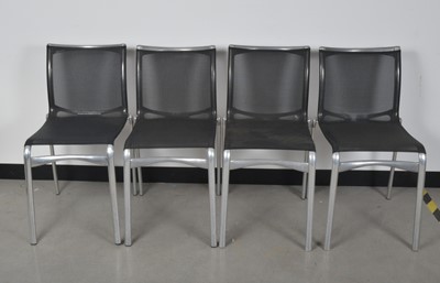 Lot 365 - A set of four Alias Italian metal framed chairs