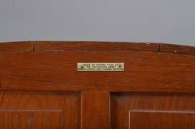 Lot 380 - A 20th century Burmese teak display cabinet