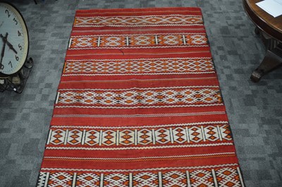 Lot 381 - A 20th century Kilim geometric patterned rug