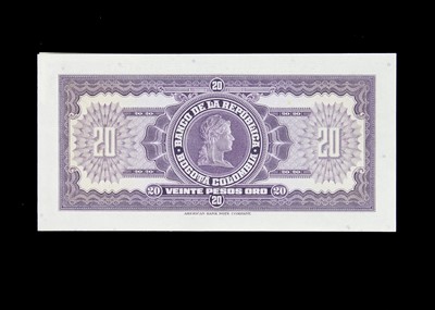 Lot 12 - Colombia 20 Pesos Oro banknote