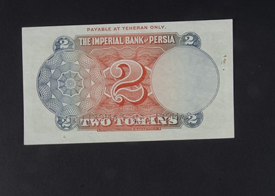 Lot 135 - Specimen Bank Note:  The Imperial Bank of Persia specimen 2 Tomans