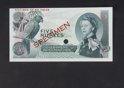 Lot 147 - Specimen Bank Note:  The Government of Seychelles specimen 5 Rupees