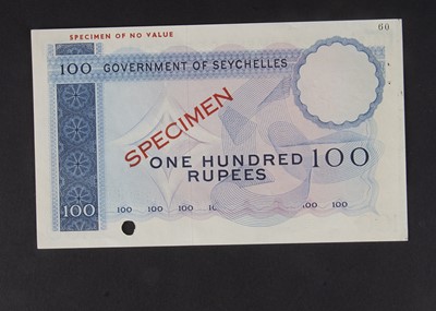 Lot 149 - Specimen Bank Note:  The Government of Seychelles specimen 100 Rupees
