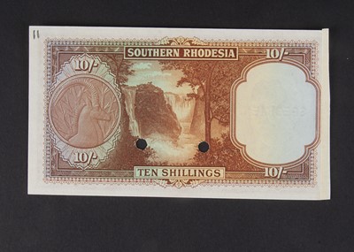 Lot 154 - Specimen Bank Note:  Southern Rhodesia specimen 10 Shillings