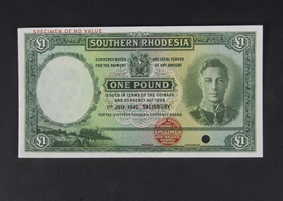 Lot 155 - Specimen Bank Note:  Southern Rhodesia specimen 1 Pound