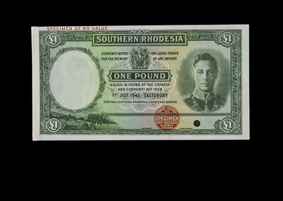 Lot 156 - Specimen Bank Note:  Southern Rhodesia specimen 1 Pound