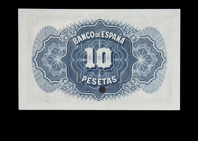 Lot 162 - Specimen Bank Note:  Spain specimen 10 Pesetas