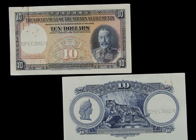 Lot 167 - Specimen Bank Note:  The Government of the Straits Settlements specimen 10 Dollars