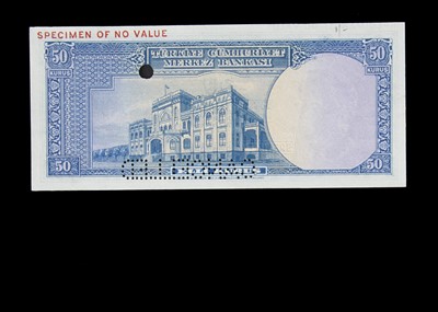 Lot 172 - Specimen Bank Note:  Turkey specimen 50 Kurus